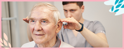 elderly man getting a massage